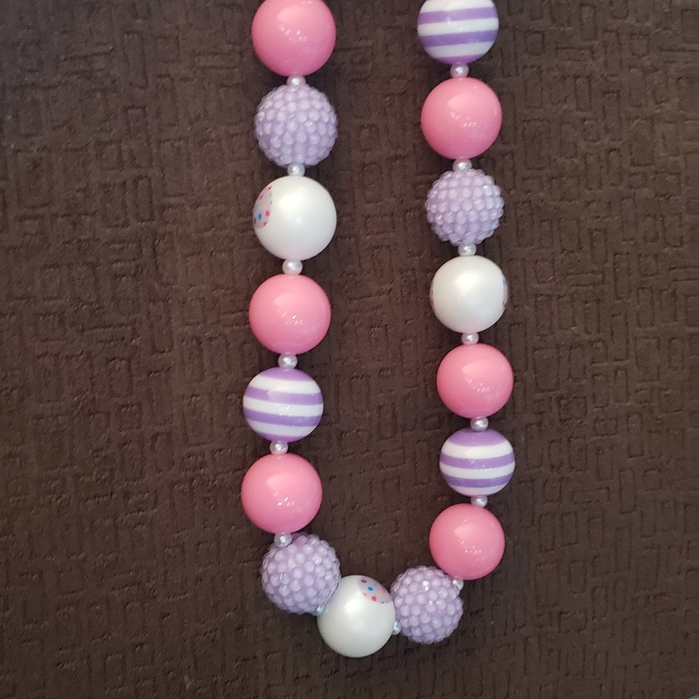 Easter necklace gift girls accessory chunky 20mm beads handmade jewelry
